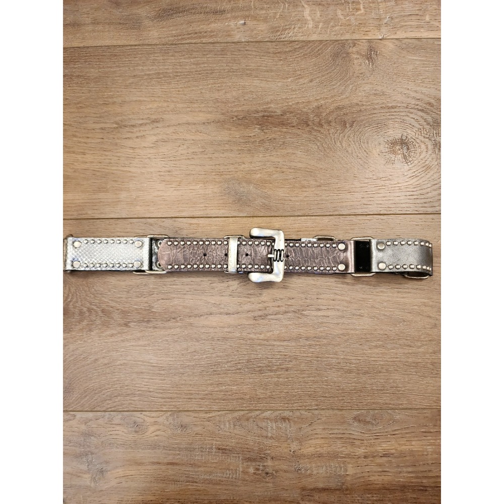 Leatherock Leather Belt Metallic Studded Chunky size Medium 35